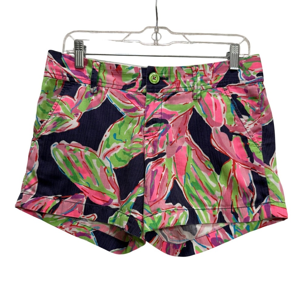 Lilly Pulitzer Callahan Shorts SZ 2 Multi Color distressed EUC Tropical Floral